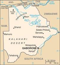 Map of Botswana