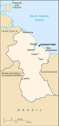 Map of Guyana
