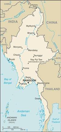 Map of Myanmar