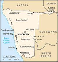 Map of Namibia