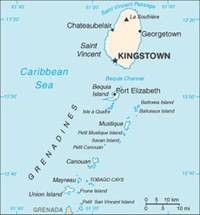 Map of Saint Vincent and The Grenadines