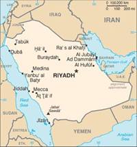 Map of Saudi Arabia