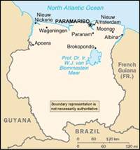 Map of Suriname